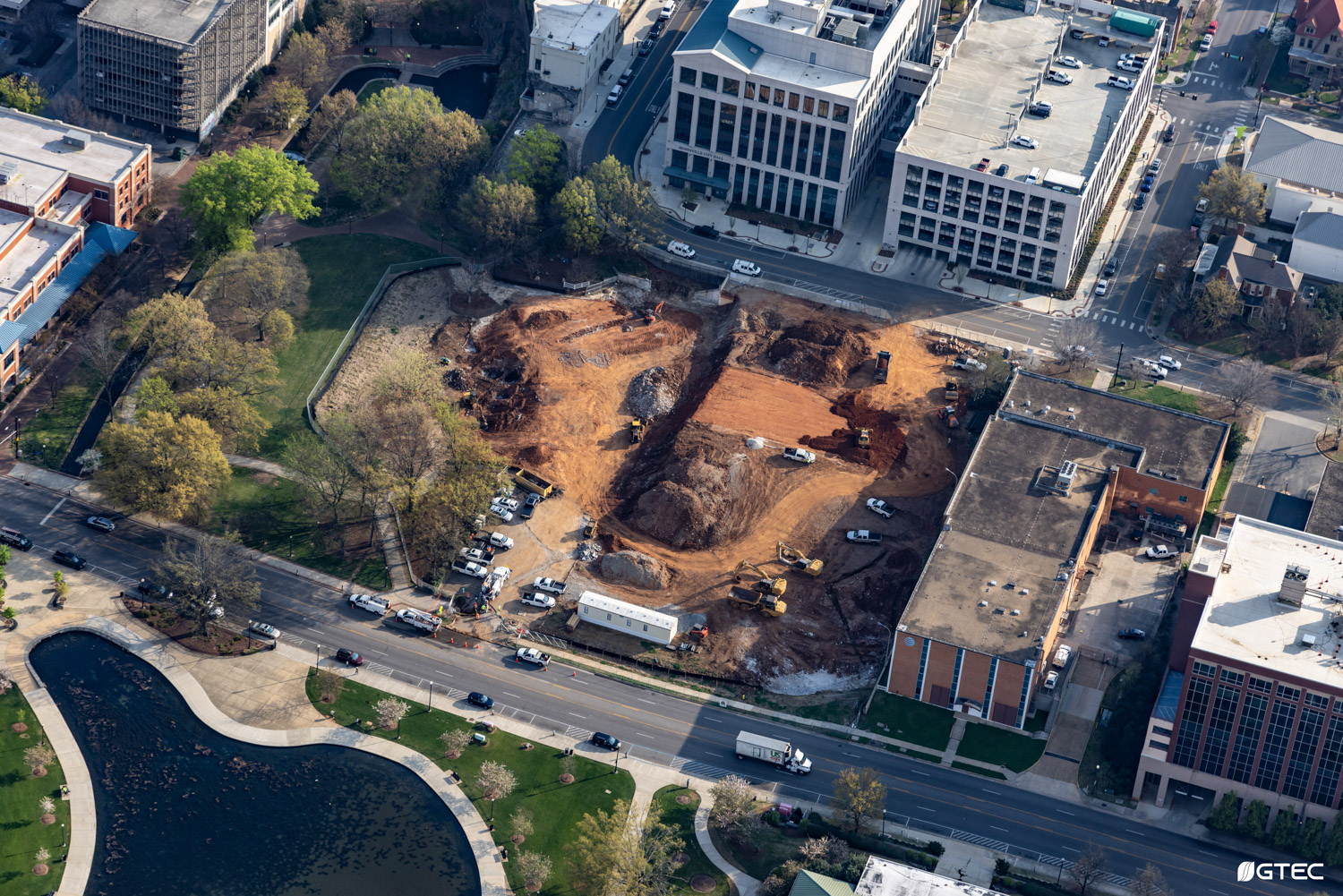 aerial view of Big Spring Park project by Grounds Control in Alabama
